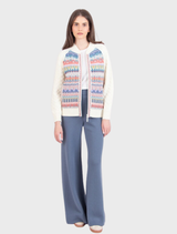 Zip Jacket, Re-Dandy Pattern - Off-White