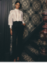 Scarlett Faux Suede Waist Detail Pant - Onyx