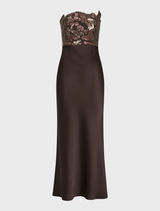 Iman Satin Gown - Chocolate Plum