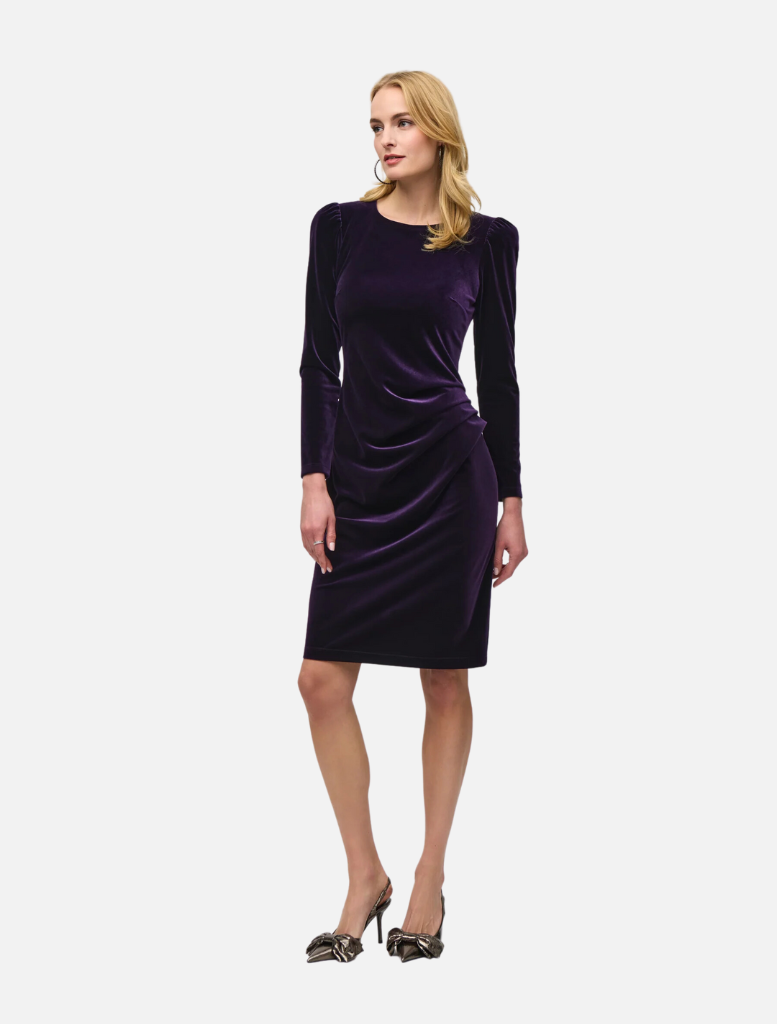 Velvet Sheath Dress - Blackcurrant