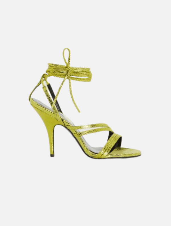 Minimal Shape Heels - Shiny Lime