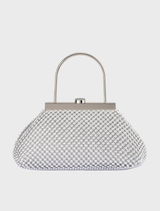 Mimi Ball Mesh Frame Bag - Silver