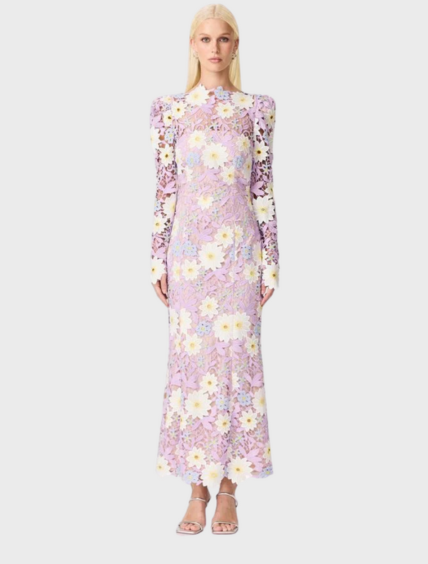 Sigrid Midi Dress - Lilac Multi Elliatt