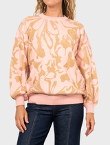 Gossip Swirl Make Knit Happen Sweater - Pink / Gold