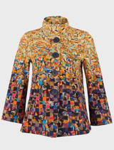 Rubble Button Jacket - Navy / Orange / Multi