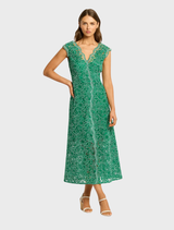 Lily A-Line Dress - Emerald Green