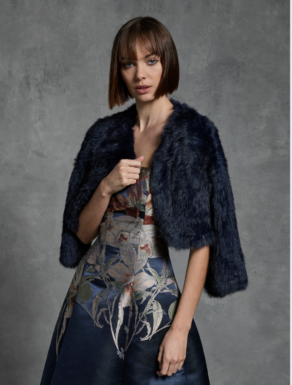 Fur Bolero - Navy