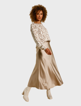 Satin Skirt - Truffle