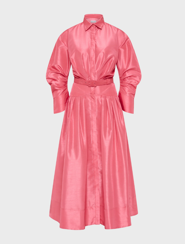 Maple Shirt Midi Dress - Bubblegum
