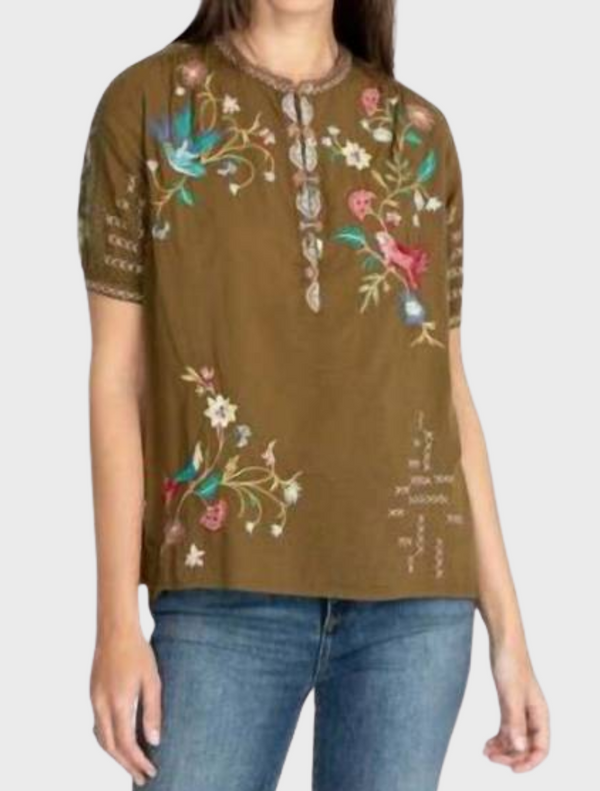 Zanzibar Short Sleeve Prairie Blouse