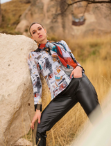 Top - Silver Grey / Black/ Multi