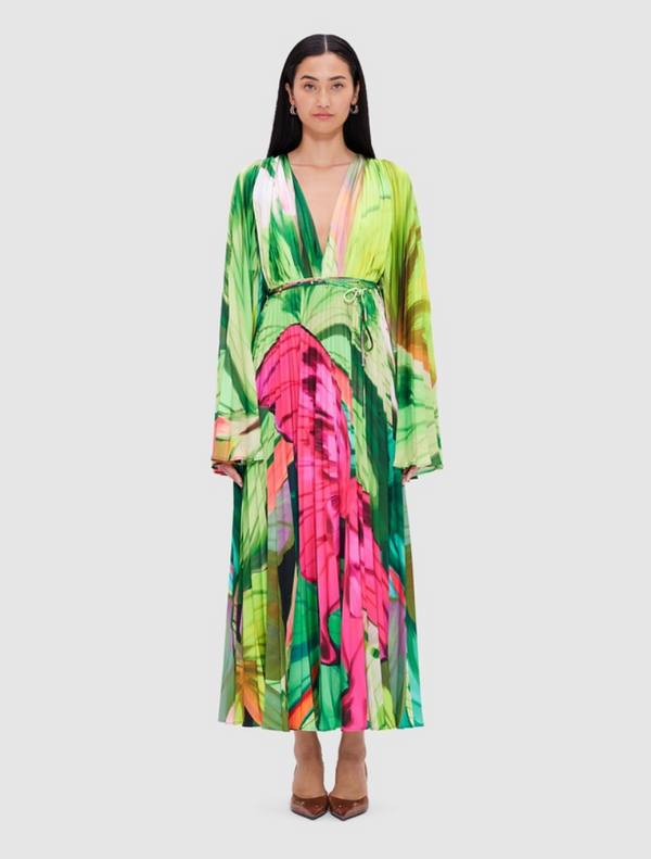 Tatiana Maxi Dress - Papillon Print in Green