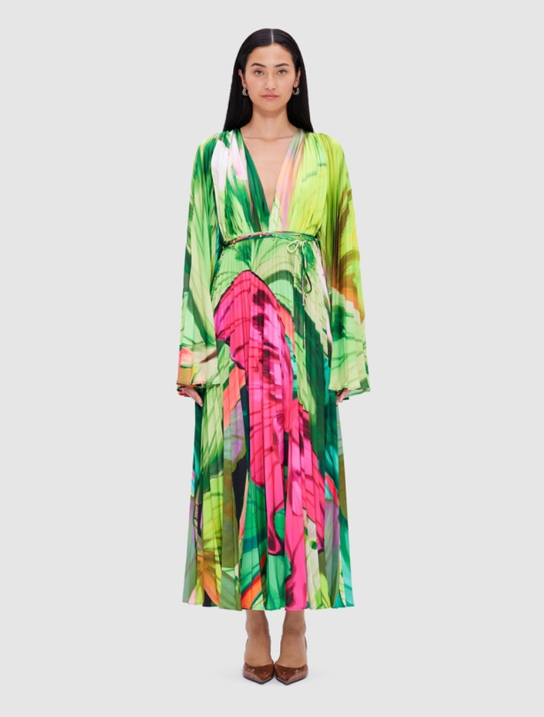 Tatiana Maxi Dress - Papillon Print in Green