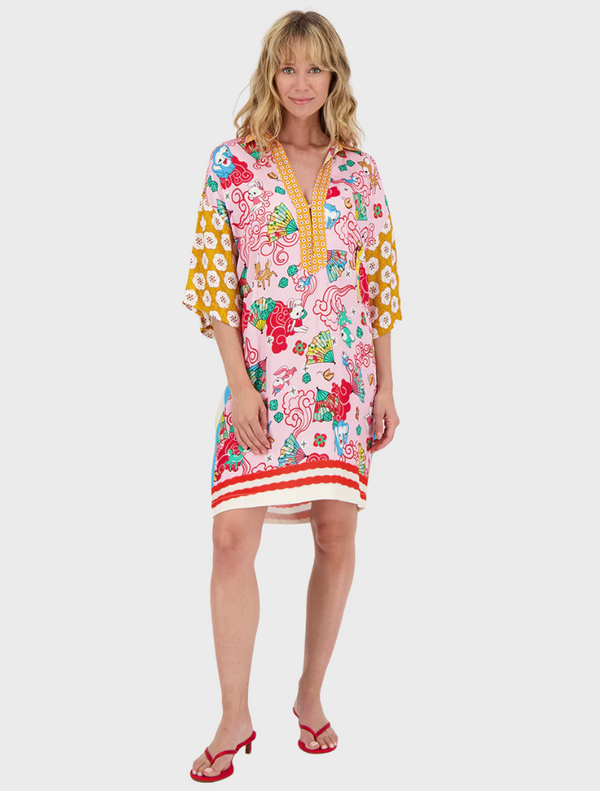 Menancy Placket Dress - Lucky