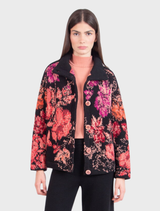 Rollneck Jacket, Furnishing Florals - Chocolate Black