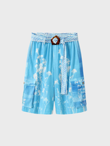 Luca Belted Cargo Bermuda - Indigo