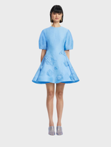 Simona Appliqué Mini Dress - Pastel Blue