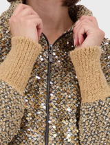 Sequin Cardigan Jacket - Cognac