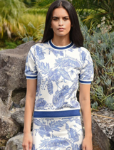Out Of The Blue Top - Blue/White