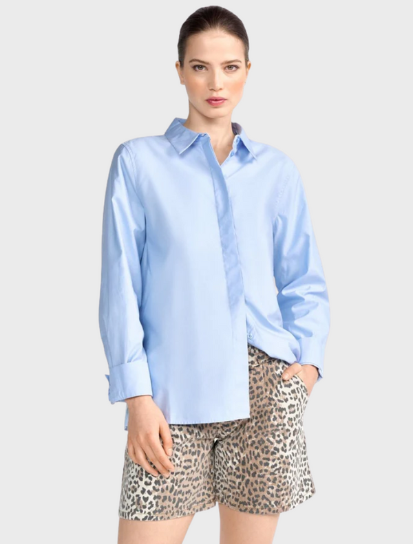 Denim Shorts With Leopard Print - Caffee Latte
