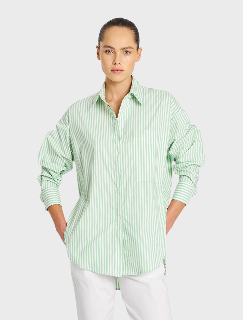 Relaxed Pocket Shirt - Palm/White