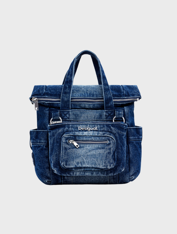 Small Voyager Denim Backpack - Denim Medium Wash