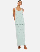 Clémentine Embellished Maxi Skirt - Pistachio