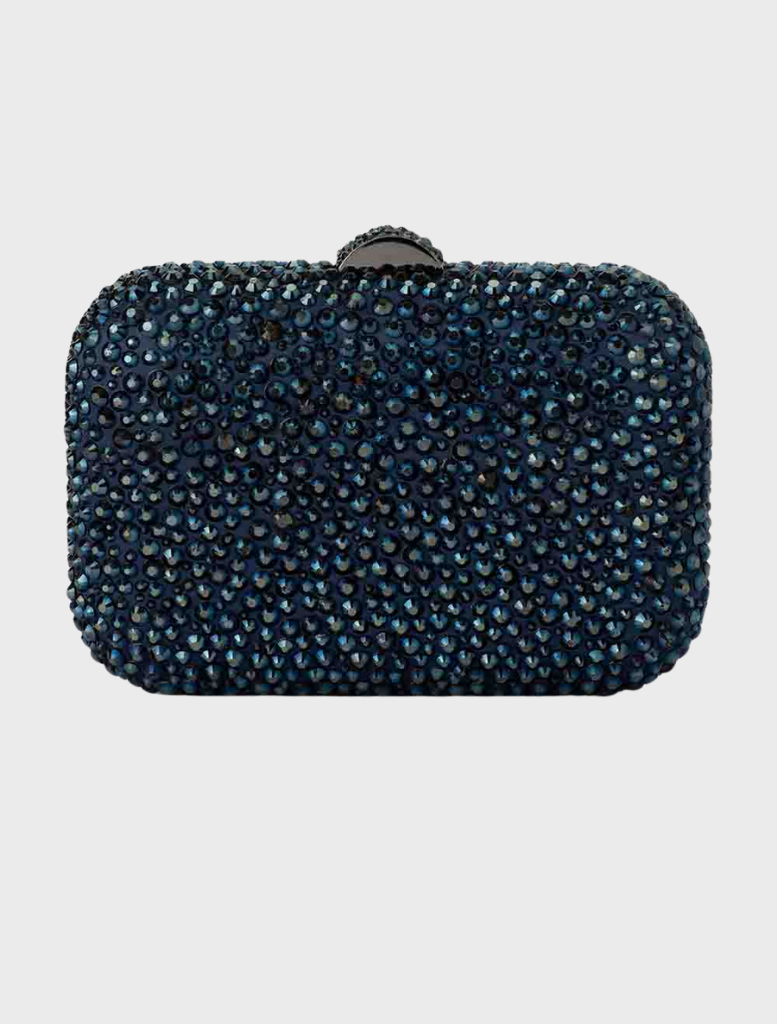Casey Hot Fix Encrusted Clutch - Blue