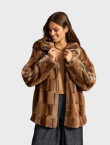 Polki Faux Fur Hooded Coat - Camel