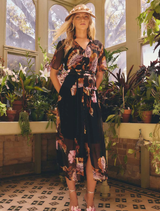 Ceres Sheer Viscose Chiffon Dress - Sunset Orchid