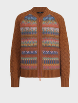 Zip Jacket, Re-Dandy Pattern - Almond
