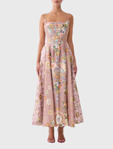 Corset Dress With Long Flared Skirt - Chamber Of Blooms