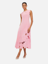 Cleo Applique Midi Dress - Flamingo