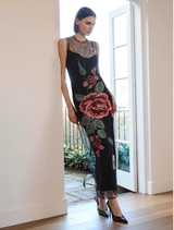 Olympia Dress - Black Rose