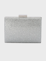 Gabby Metallic Hot Fix Clutch - Silver