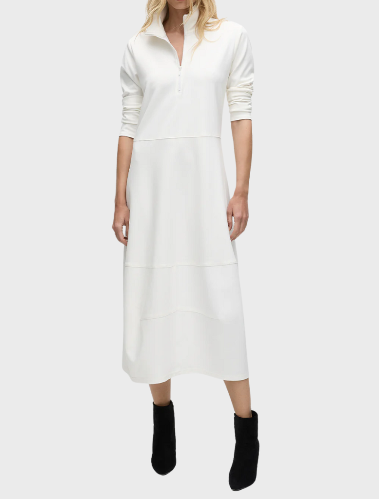Zip Cone Dress - Winter White