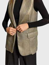 Valeria Sleeveless Jacket - Gold