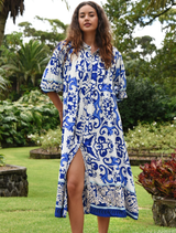 Now And Then Dress - Blue Tile