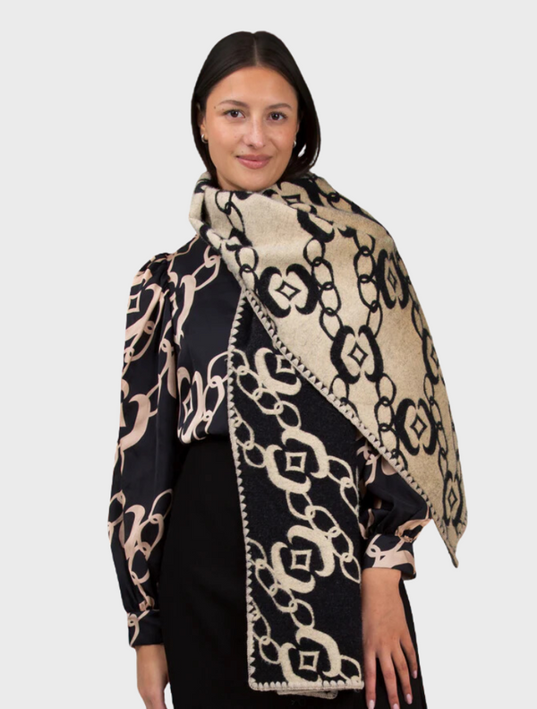 Wrap it Like it's Hot Scarf - Black & Tan