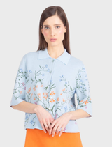 Jacket, Floral Pattern - Sky Blue