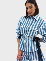 Darcey Jacket - Powder Denim Stripe