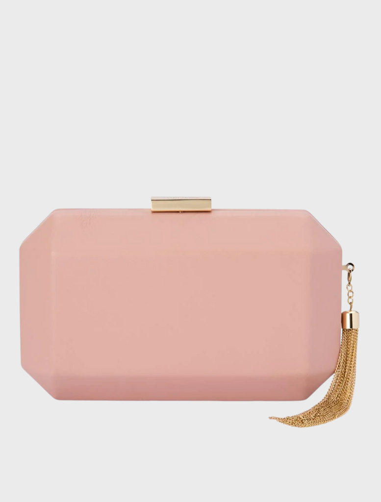 Lia Facetted Clutch - Blush/Gold Hardware