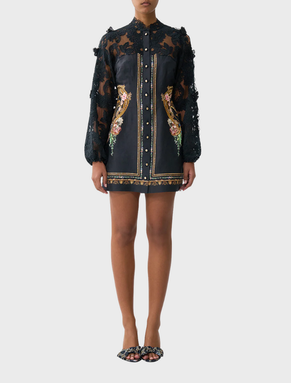 Lace Sleeve Mini Dress - Noble Endeavours