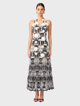 Jolie Midi Dress - Black/White