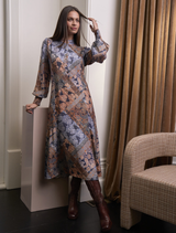 Byzantium Midi Dress - Indigo Multi
