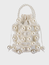 Sammy Beaded Cage Bag - Pearl