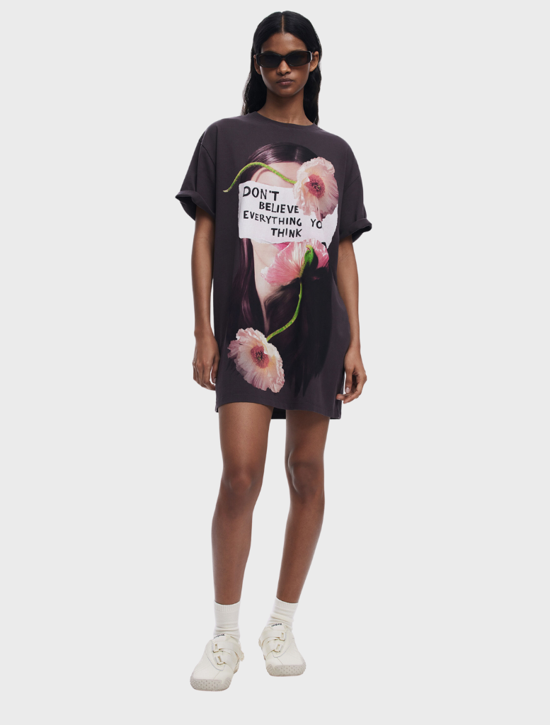 T-shirt Style Dress - Antracita