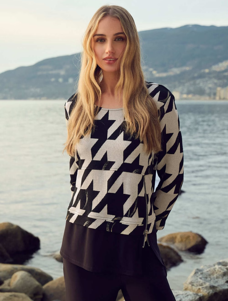 Knit Top - Begie/Black