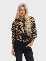 Thick Gauge Pullover - Animal print