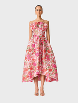 Floralie Strapless Gown - Pink Floral